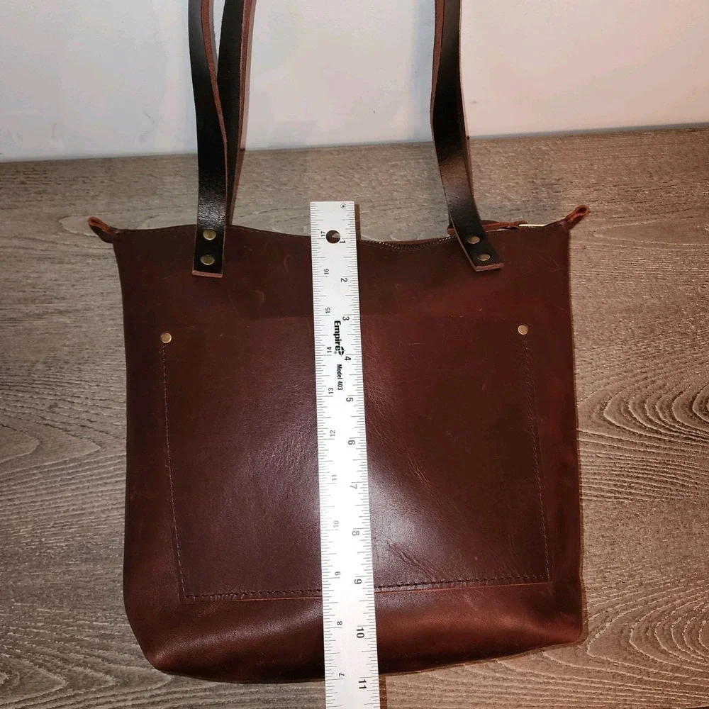 Portland Leather Goods S Zip Tote Brown Full Grain Leather Quiet Luxury